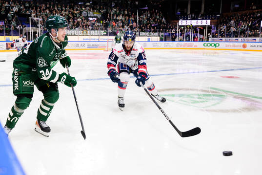 Färjestads Michael Lindqvist och Linköpings Anthony Greco