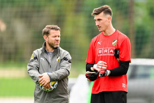 Häckens tränare Pål Arne Johansen och målvakt Andreas