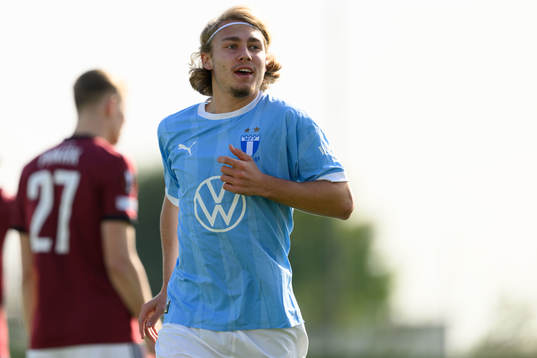 Sebastian Nanasi of Malmö FF celebrates