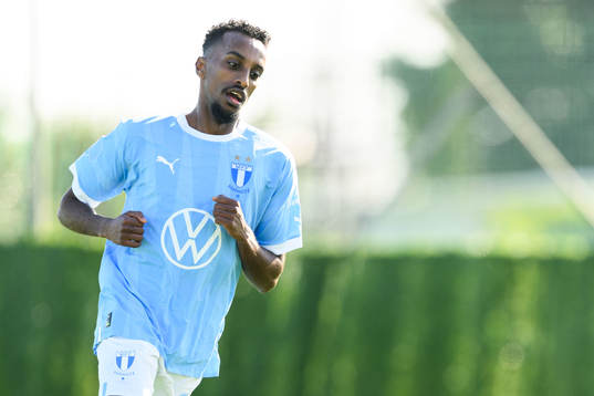Taha Ali of Malmö FF looks dejected