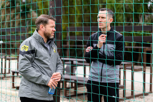 Tränare Pål Arne Johansen och sportchef Martin Eriksson