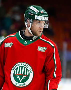 Frölundas Christian Folin på värmningen innan