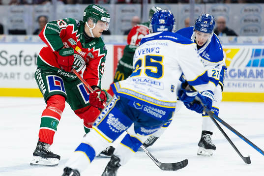 Frölundas Linus Högberg och Leksands Lukas Vejdemo