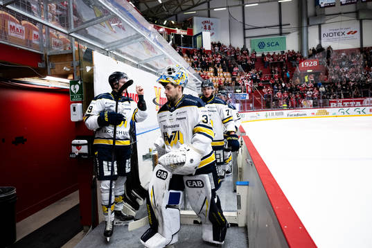 HV71s målvakt Joni Ortio deppar