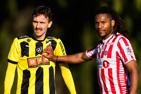 Simon Sandberg of BK Häcken and Christophe Charles Steven