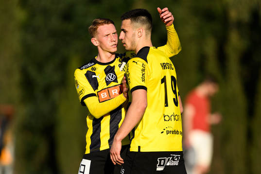 Julius Lindberg and Srdjan Hrstic of BK Häcken celebrates