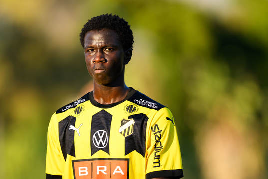 Abdoulaye Faye of BK Häcken looks dejected