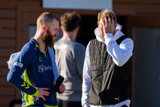 Jo Inge Berget of Sarpsborg and Assistant coach Ola
