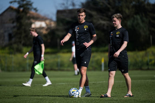 Elfsborgs Andri Fannar Baldursson och Eggert Aron