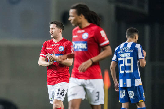 Mark Brink of Silkeborg celebrates