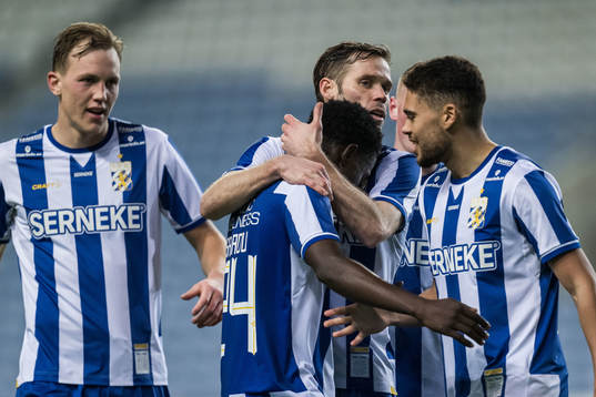 Abundance Salaou, Emil Salomonsson and Thomas Santos of IFK