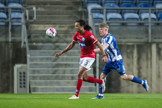 Robin Østrøm of Silkeborg and Rasmus Nåfors Dahlin of