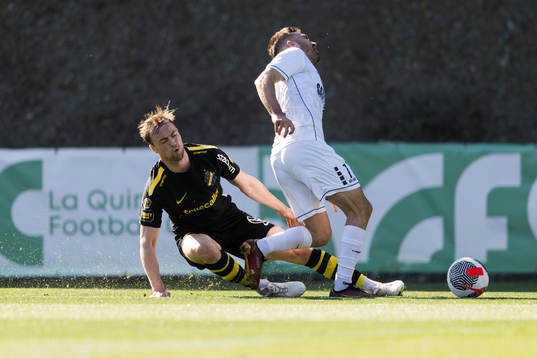 Martin Ellingsen of AIK and Milan Radin of FK TSC Backa