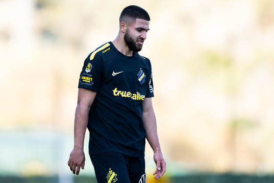 Omar Faraj of AIK looks dejected