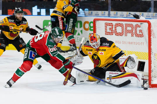 Frölundas Malte Strömwall och Luleås målvakt Joel
