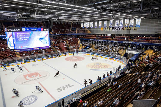 Tegera Arena innan ishockeymatchen i SHL mellan Leksand och