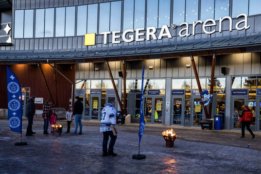 Tegera Arena innan ishockeymatchen i SHL mellan Leksand och