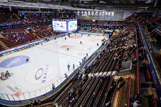 Tegera Arena innan ishockeymatchen i SHL mellan Leksand och