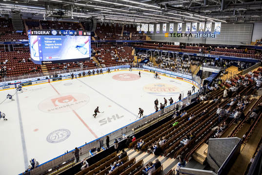 Tegera Arena innan ishockeymatchen i SHL mellan Leksand och
