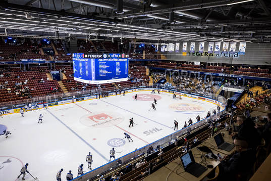 Tegera Arena innan ishockeymatchen i SHL mellan Leksand och