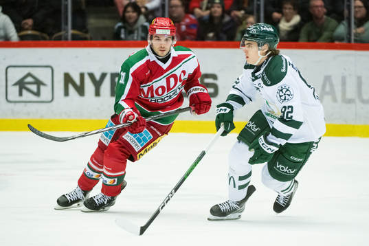 MoDos Daniel O´regan och Färjestads Liam Öhgren
