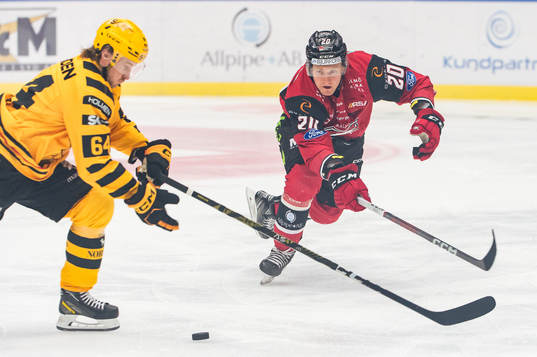 Skellefteås Jonathan Pudas och Malmö Redhawks Thomas Berg