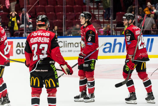 Malmö Redhawks Dominik Badinka och Kim Rosdahl deppar