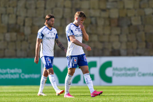 Yahya Kalley of IFK Norrköping looks dejected