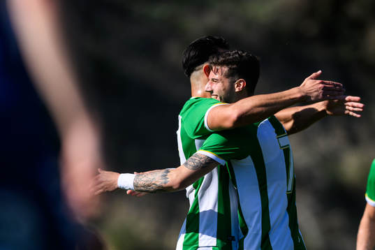 Josef Erabi and Viktor Djukanovic of Hammarby celebrate
