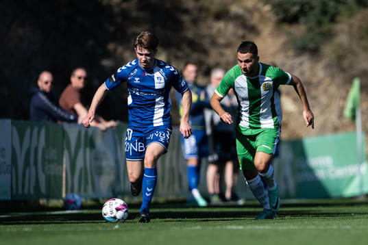 Anders Hiim of Sarpsborg 08 and Abdelrahman Boudah Saidi of