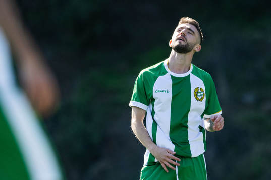 Anton Kralj of Hammarby looks dejected