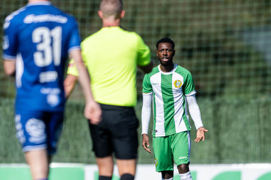 Shaquille Pinas of Hammarby reacts