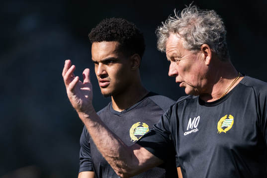 Goalkeeper Oliver Dovin and goalkeeper coach Mikael Olsson