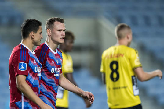 Mohamed Elyounoussi and Viktor Claesson of FC Copenhagen