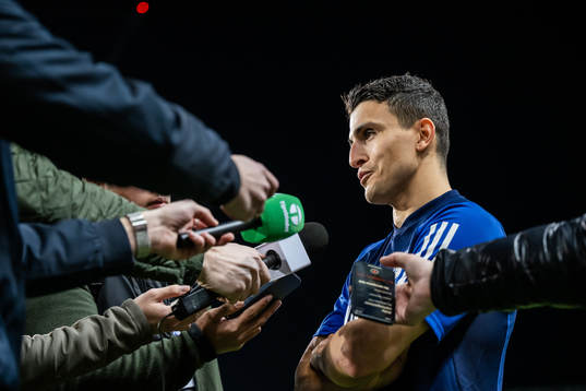 Mohamed Elyounoussi of FC Copenhagen is interviewed
