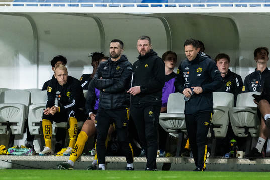 Assistant coach Emir Bajrami, manager Jimmy Thelin and