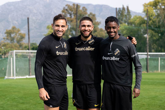 AIKs Sotirios Papagiannopoulos, Omar Faraj och Abdihakin Ali
