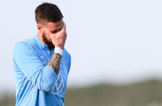Under en träning med Malmö FF