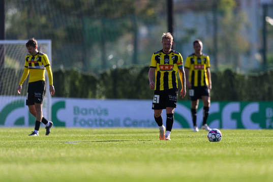Mikkel Rygaard Jensen of Häcken looks dejected