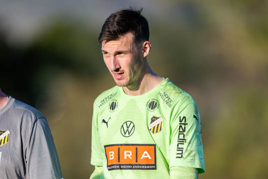 Goalkeeper Andreas Linde of Häcken looks dejected