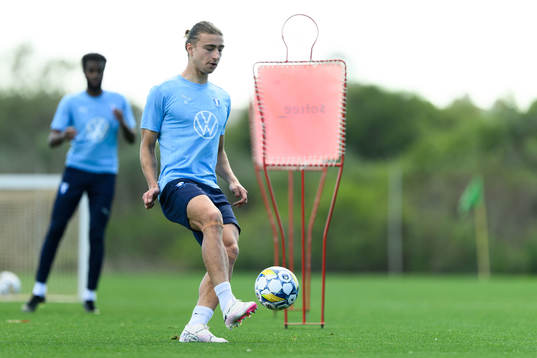 Under en träning med Malmö FF