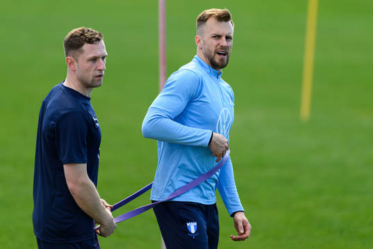 Malmö FFs fystränare Tom Noon och målvakt Ricardo