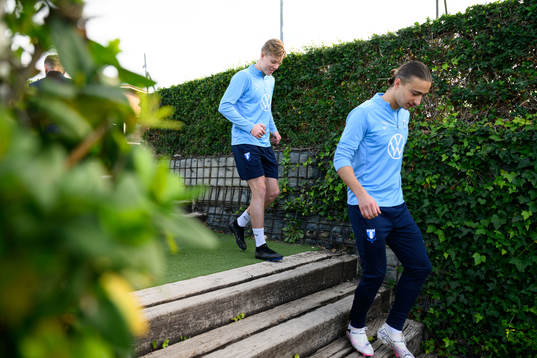 Malmö FFs Lasse Berg Johnsen och Elison Makolli
