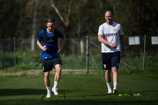 IFK Göteborgs Lucas Kåhed och fysioterapeut Calle Persson