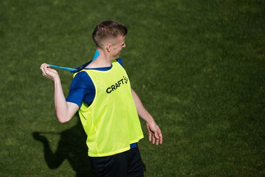 Under en träning med IFK Göteborg