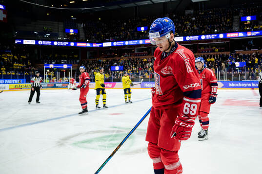Lukas Radil of Czech Republic looks dejected