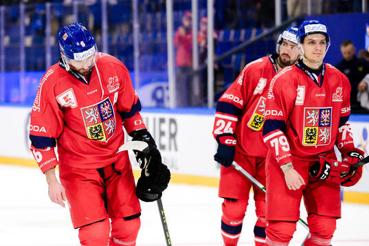 Michal Kempny of Czech Republic and Jakub Galvas looks