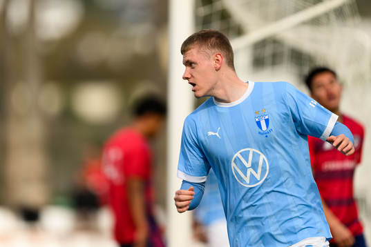 Sebastian Jörgensen of Malmö FF celebrates
