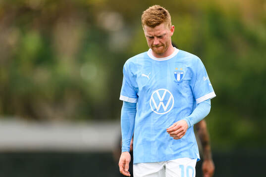 Anders Christiansen of Malmö FF looks dejected