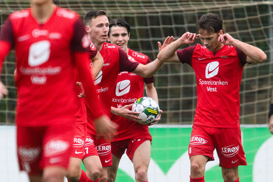Felix Horn Myhre of Brann celebrates